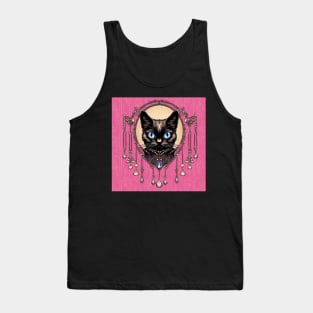 Black Cat Pink Theme Tank Top